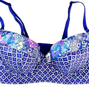 Victoria's Secret Blue and Pink Mosaic Bra